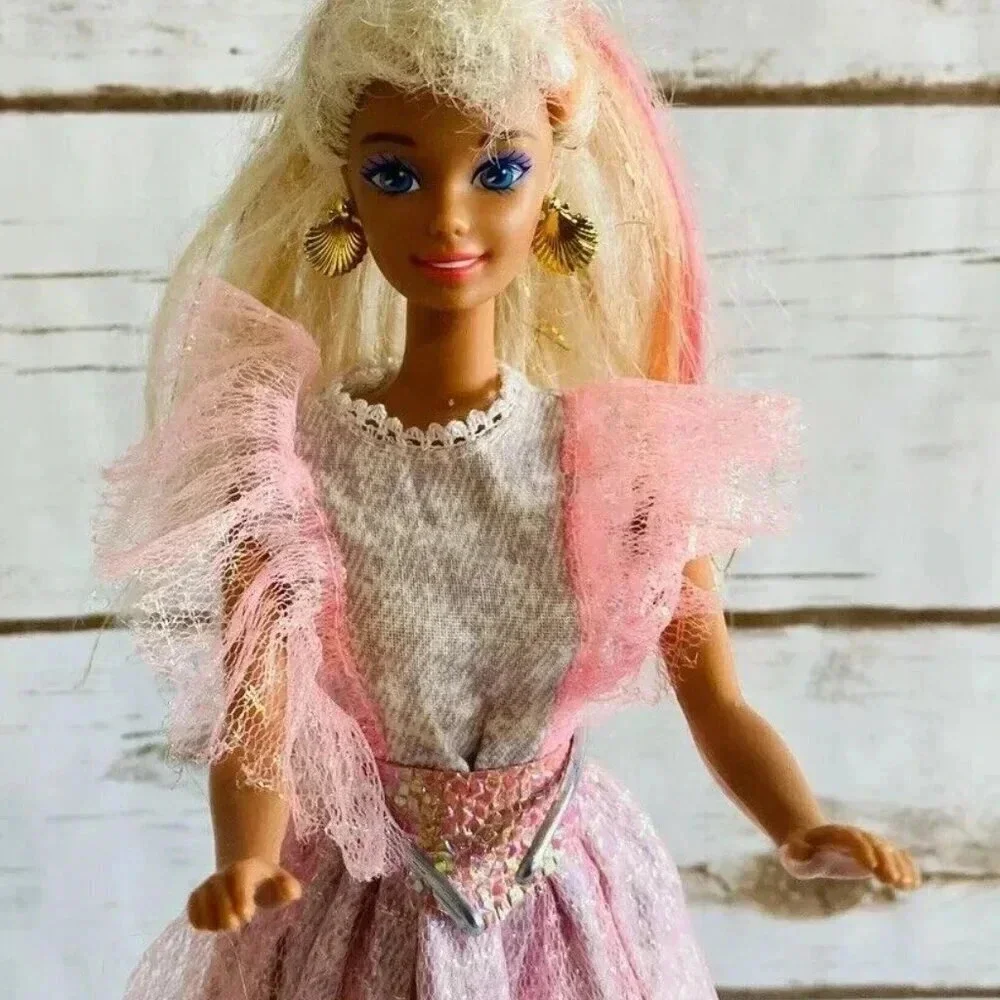 MATTEL BARBIE Blond Hair Blue Eyes Pink Dress Outfit 12